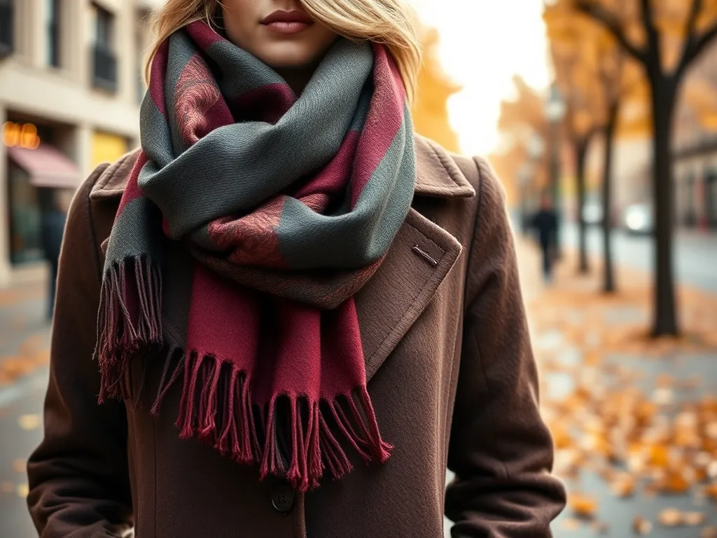 Jak wiązać szalik do płaszcza damskiego?